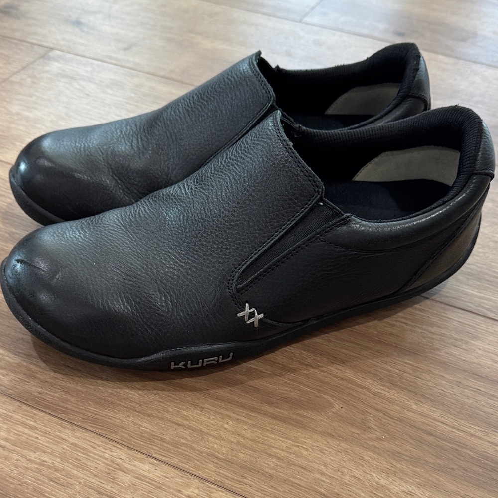 KURU Men's Black Leather Loafers